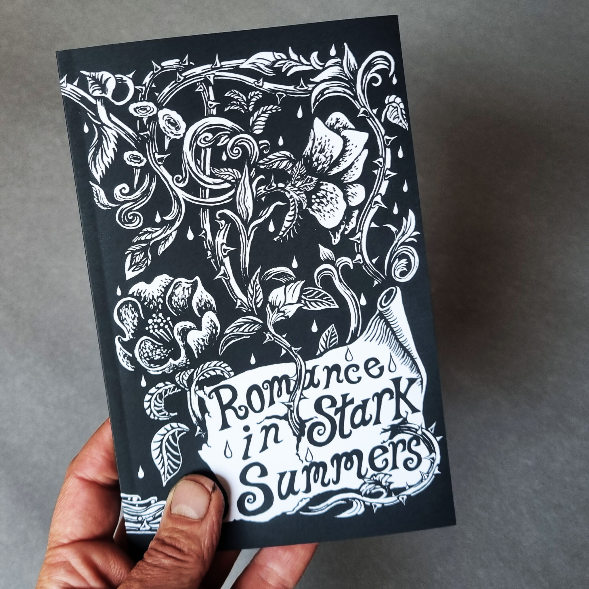 Nova-Glyn_Romance-In-Stark-Summers_Poetry-book_held_2