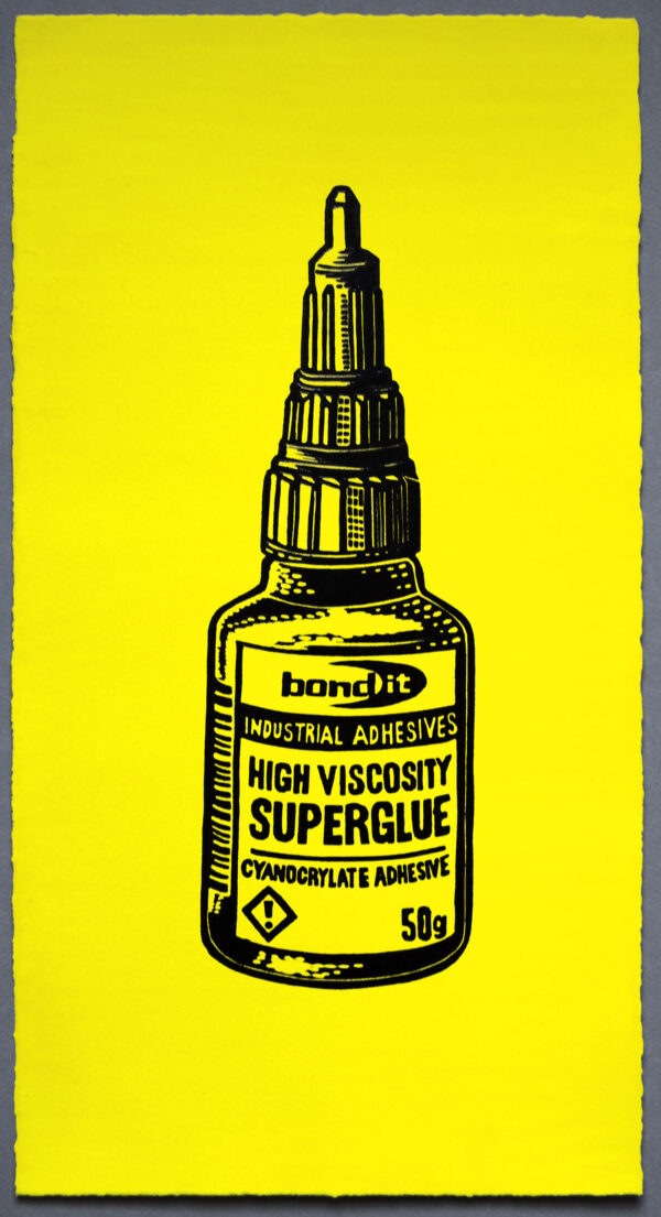 Superglue ACAB JUST STOP OIL XR Lino Print Lino Cut Wood Cut Art PrintMaking Extinction Rebellion Miles Glyn Artist Activist Nonviolence Direct Action Drawing Illustration